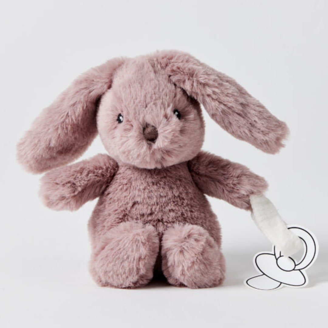 Jiggle & Giggle Dummy Clip Toy Bunny - Mauve