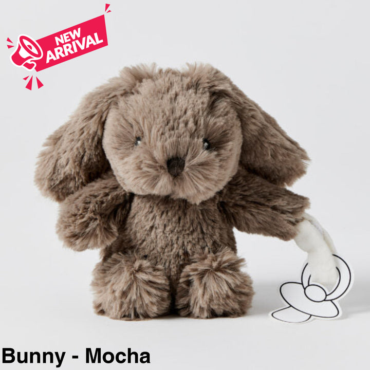 Jiggle & Giggle Dummy Clip Toy Bunny - Mocha