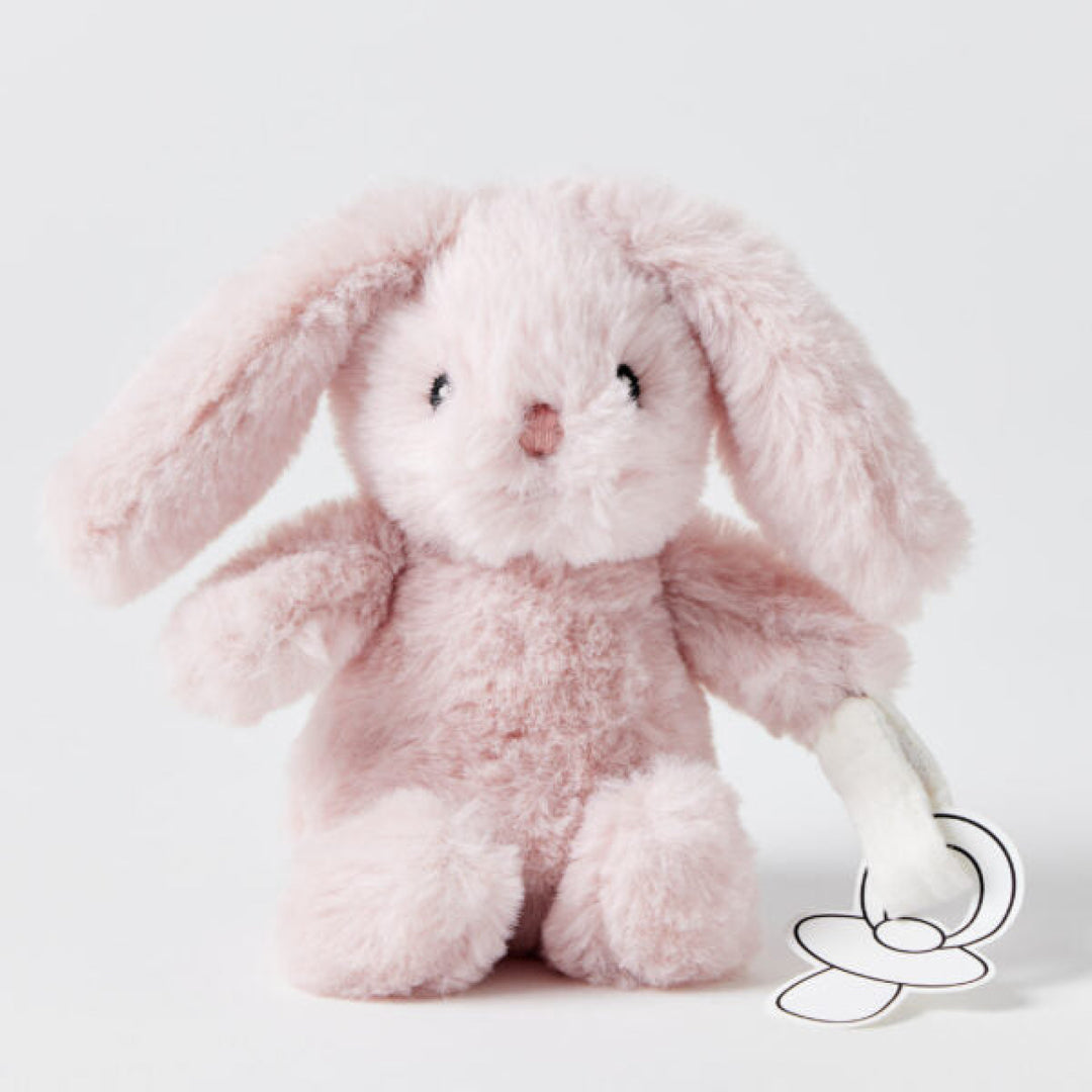Jiggle & Giggle Dummy Clip Toy Bunny - Pink