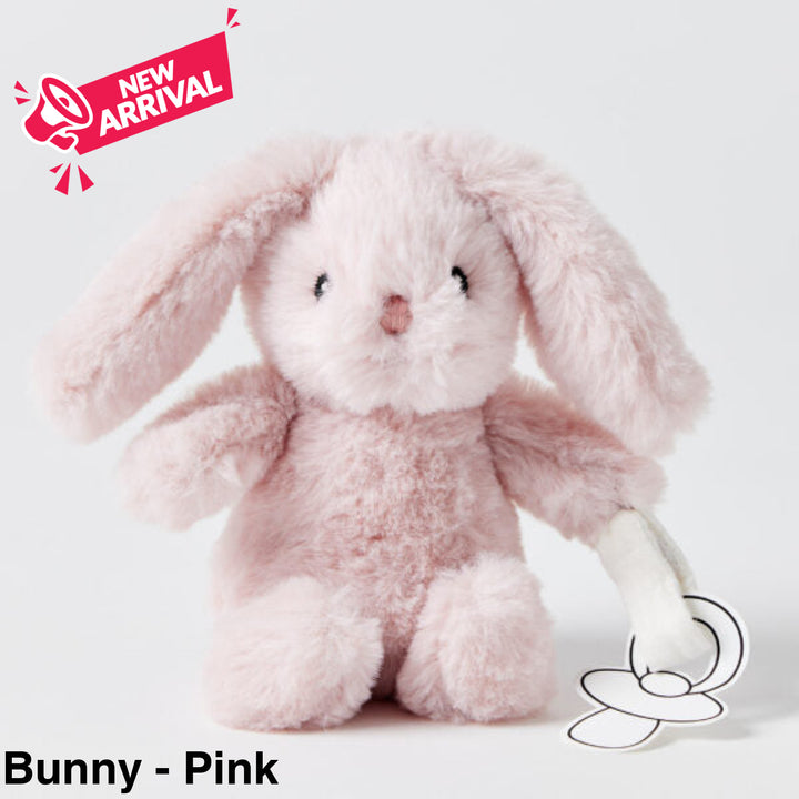 Jiggle & Giggle Dummy Clip Toy Bunny - Pink