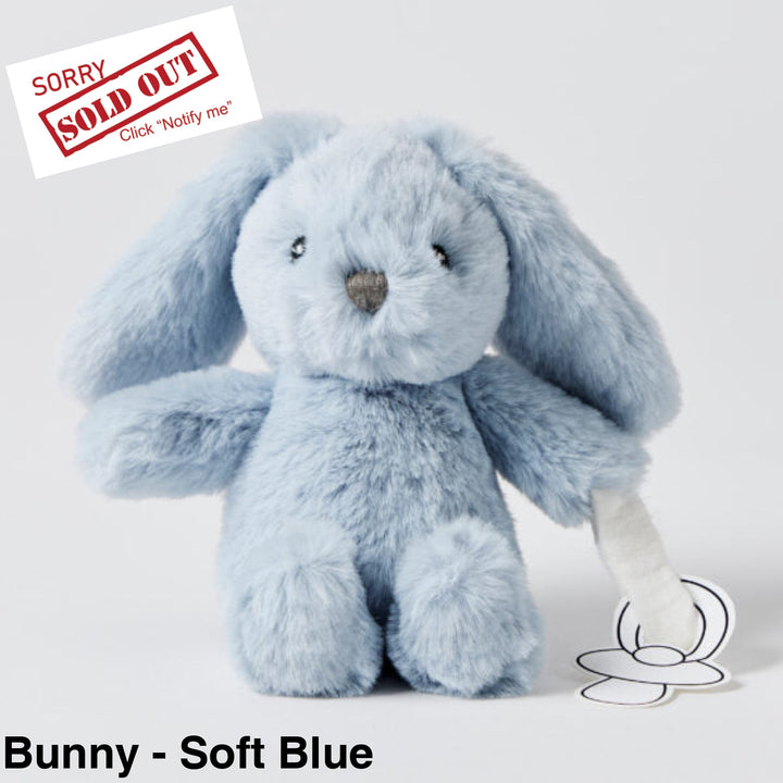 Jiggle & Giggle Dummy Clip Toy Bunny - Soft Blue