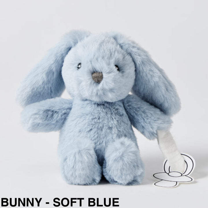 Jiggle & Giggle Dummy Clip Toy Bunny - Soft Blue
