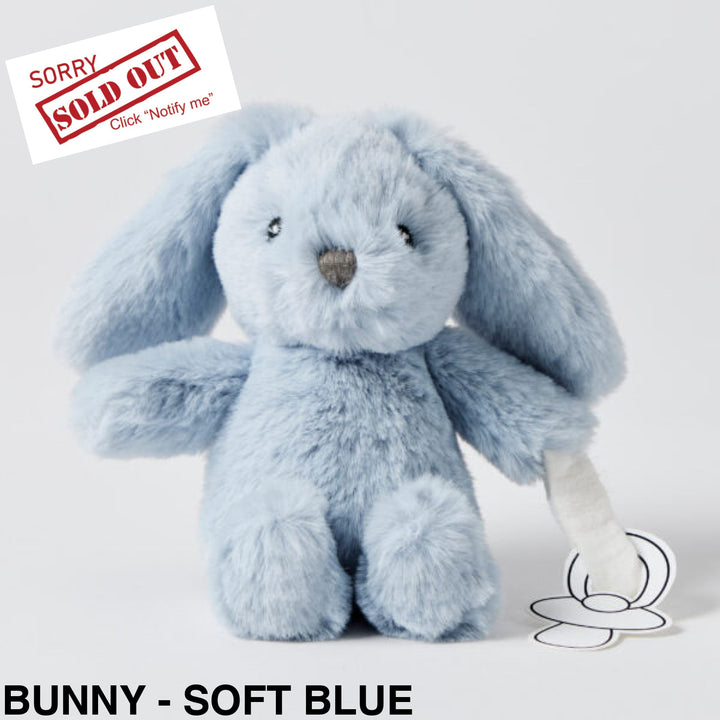 Jiggle & Giggle Dummy Clip Toy Bunny - Soft Blue