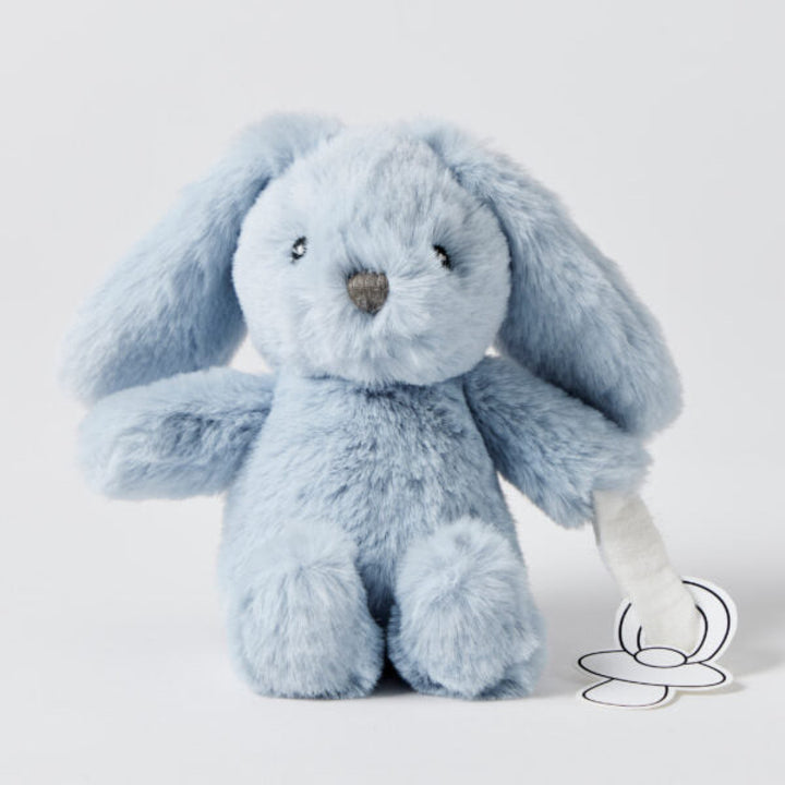 Jiggle & Giggle Dummy Clip Toy Bunny - Soft Blue