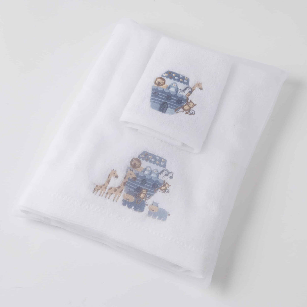 Embroidered Baby Towel & Face Washer Gift Set Animal Ark