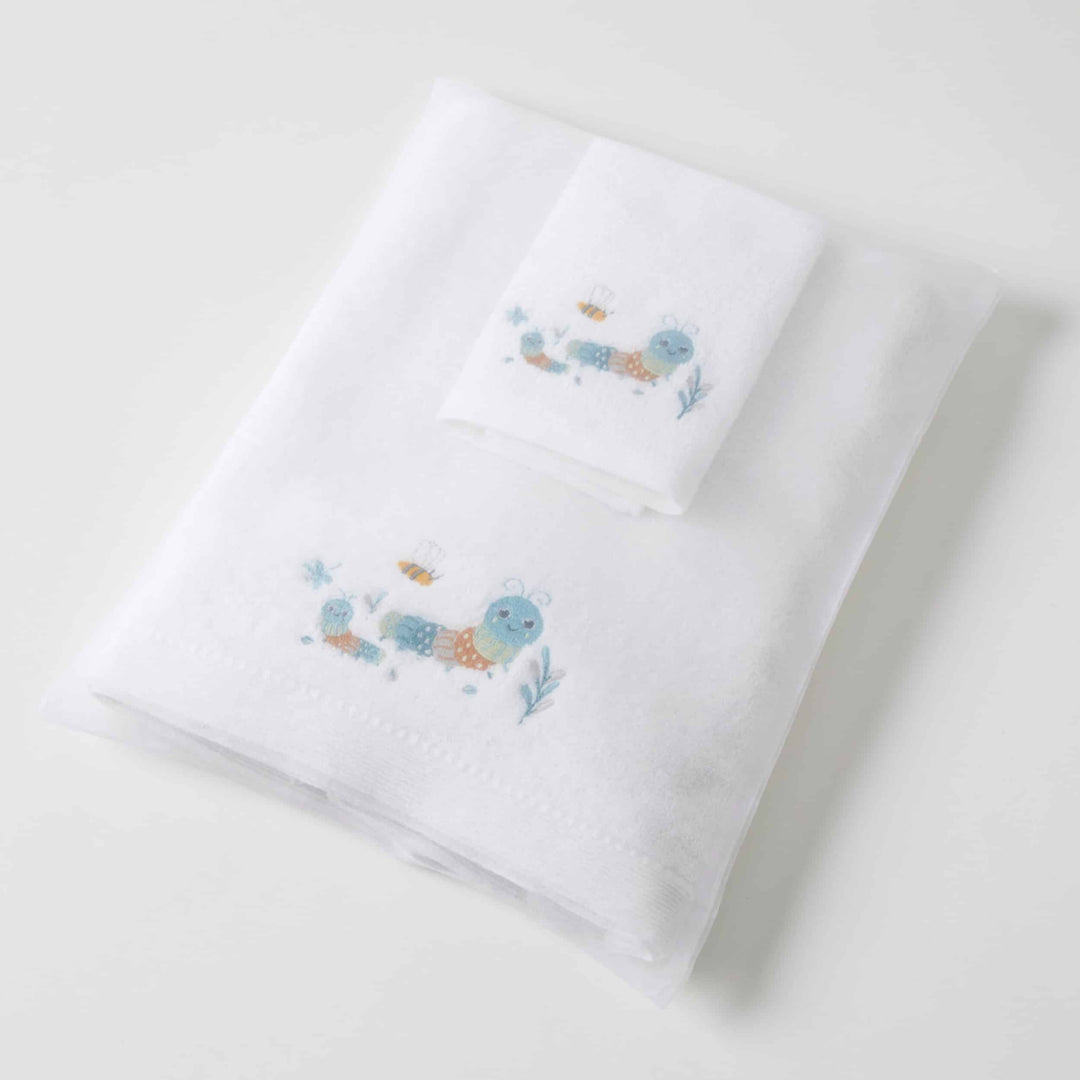 Embroidered Baby Towel & Face Washer Gift Set Little Critters