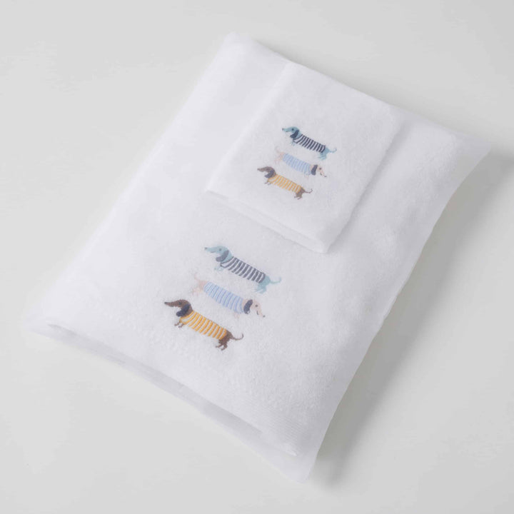 Embroidered Baby Towel & Face Washer Gift Set Dachshunds