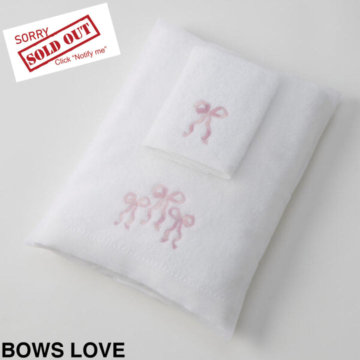 Jiggle & Giggle Embroidered Baby Towel & Face Washer Gift Set Bows Love