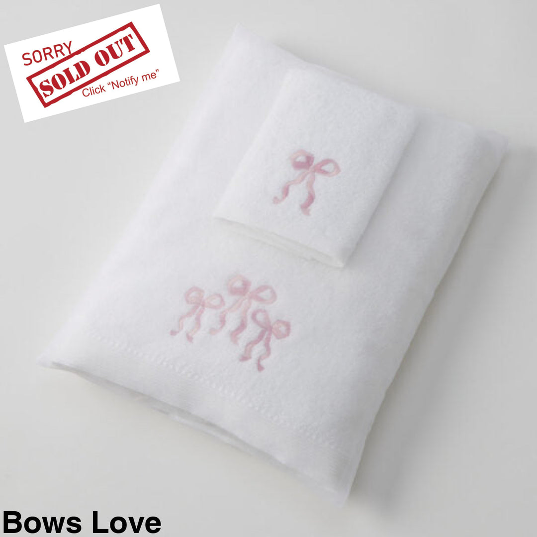 Jiggle & Giggle Embroidered Baby Towel & Face Washer Gift Set Bows Love