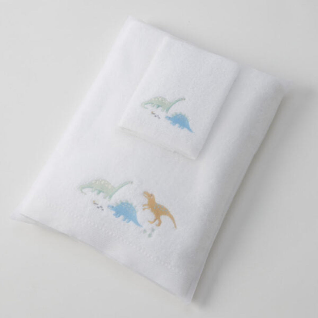 Jiggle & Giggle Embroidered Baby Towel & Face Washer Gift Set Dallying Dino