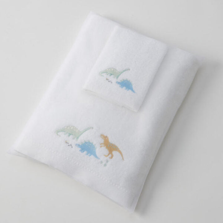 Jiggle & Giggle Embroidered Baby Towel & Face Washer Gift Set Dallying Dino