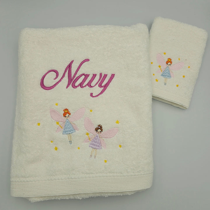 Jiggle & Giggle Embroidered Baby Towel & Face Washer Gift Set Fairy Dust