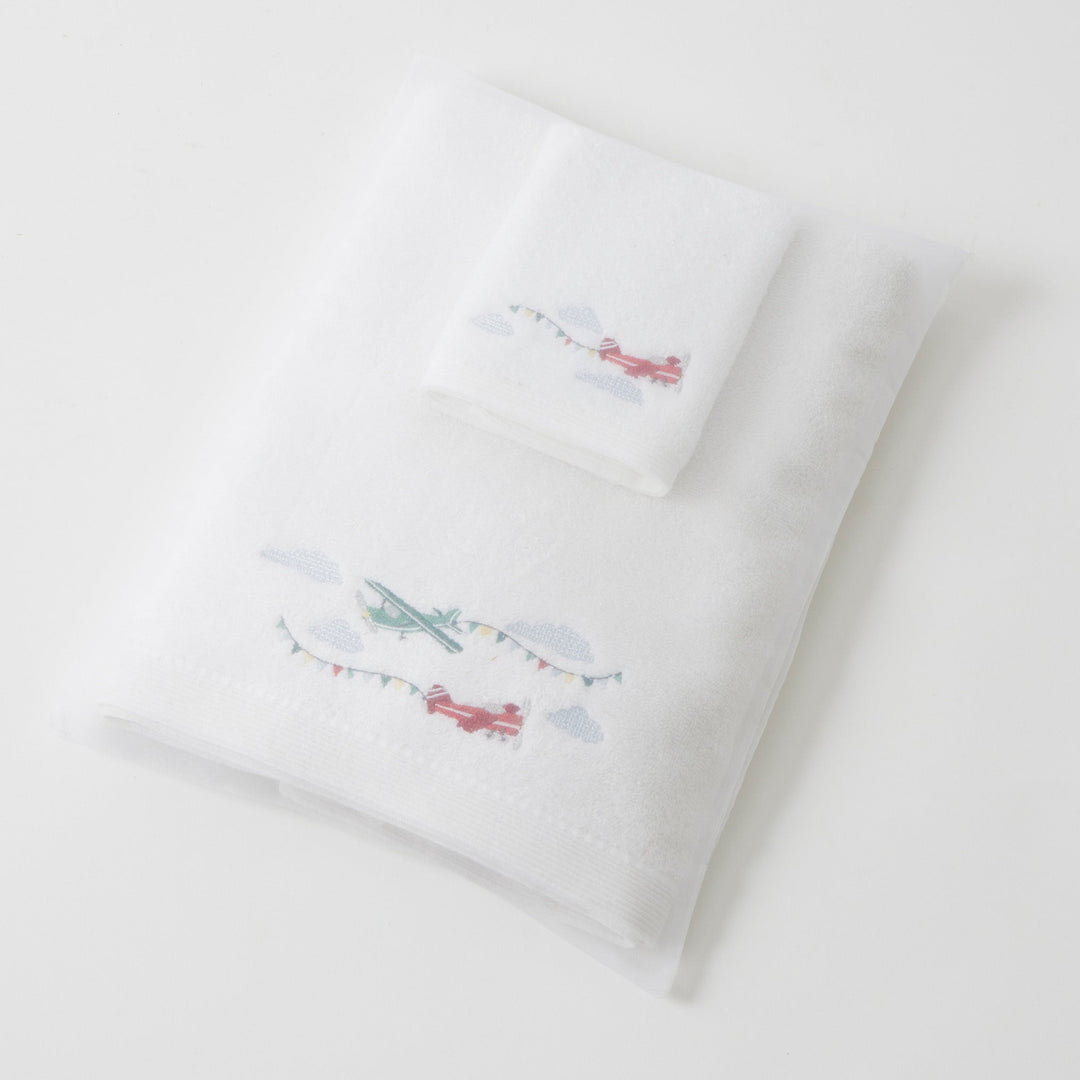 Embroidered Baby Towel & Face Washer Gift Set Flying High