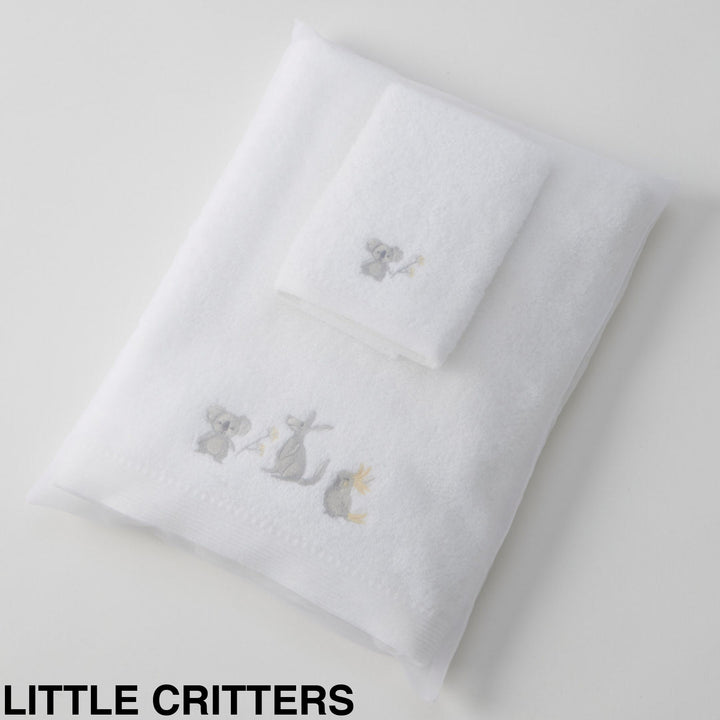Jiggle & Giggle Embroidered Baby Towel & Face Washer Gift Set Little Critters