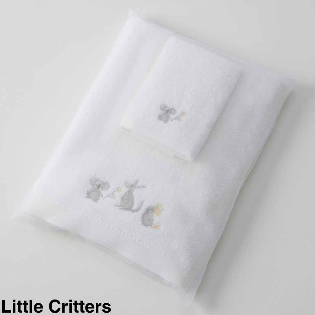 Jiggle & Giggle Embroidered Baby Towel & Face Washer Gift Set Little Critters