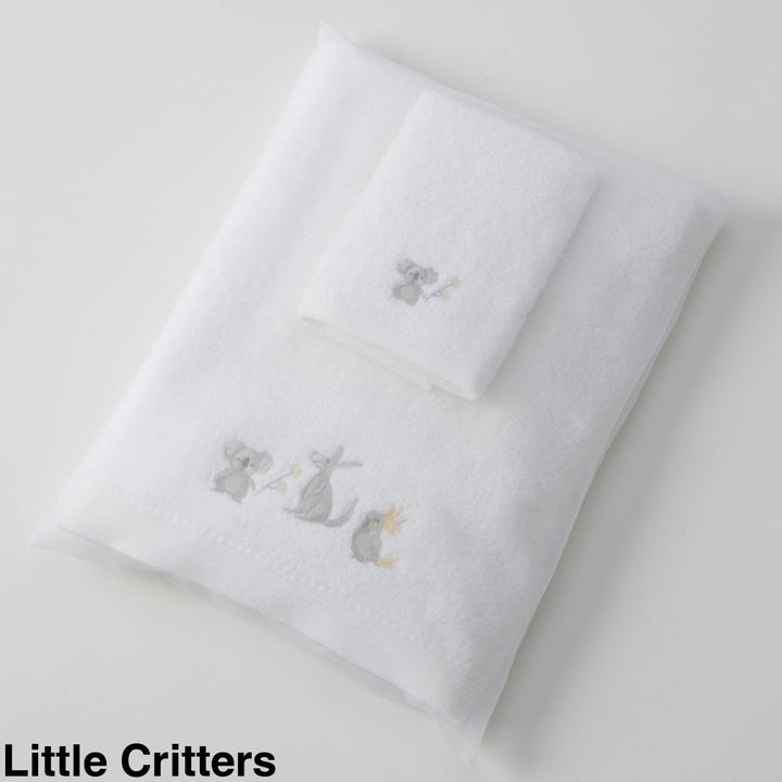 Jiggle & Giggle Embroidered Baby Towel & Face Washer Gift Set Little Critters