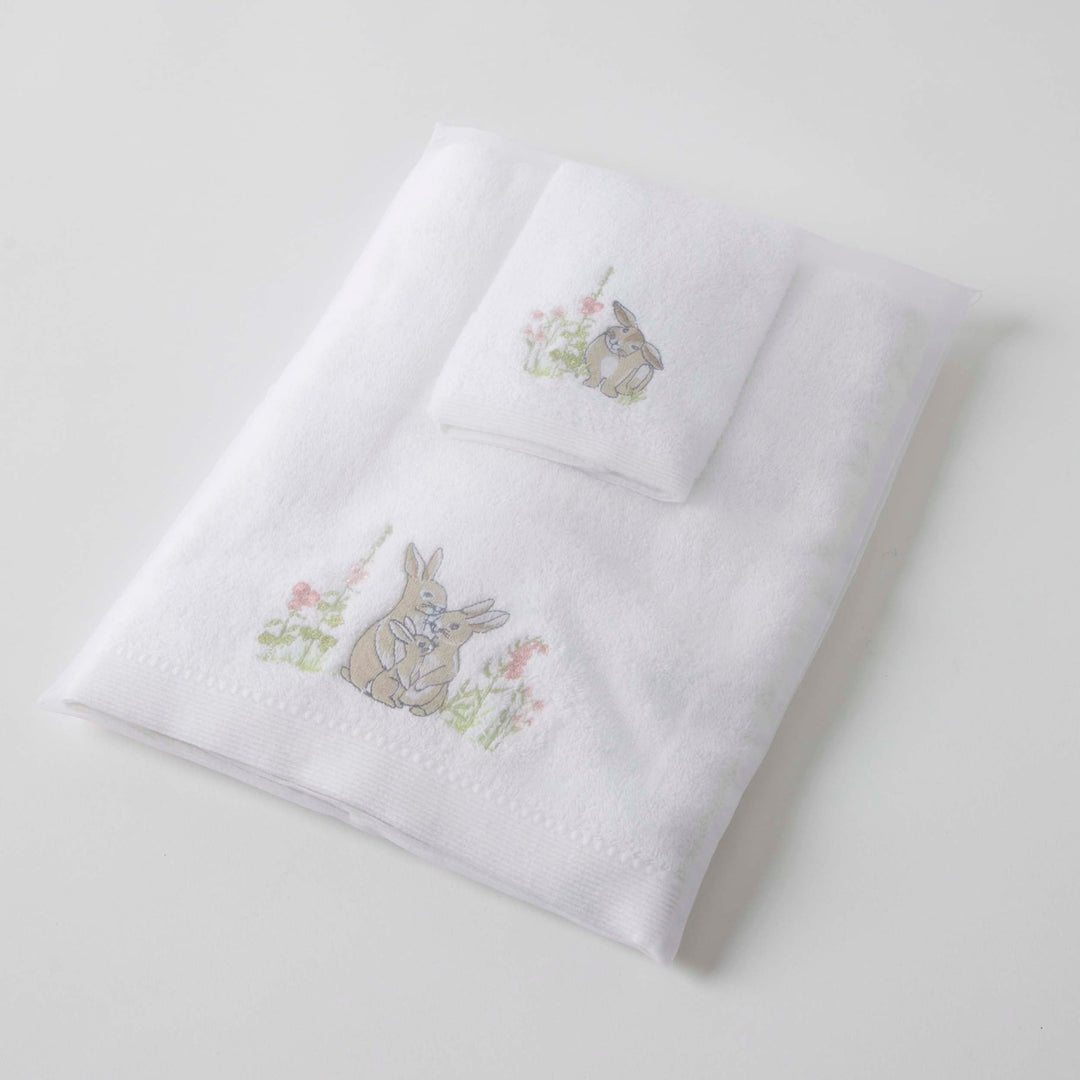Embroidered Baby Towel & Face Washer Gift Set Some Bunny Loves You