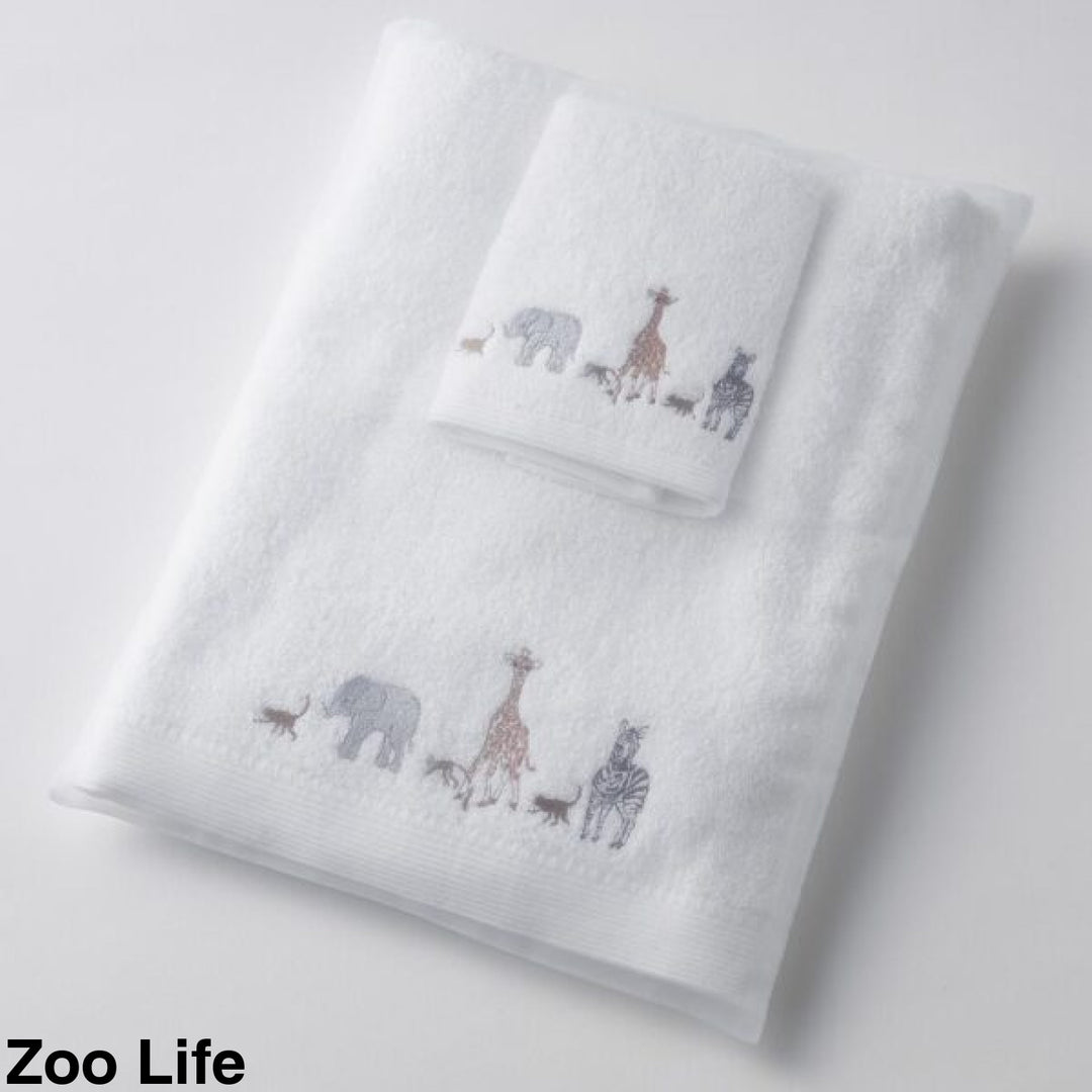 Jiggle & Giggle Embroidered Baby Towel & Face Washer Gift Set Zoo Life