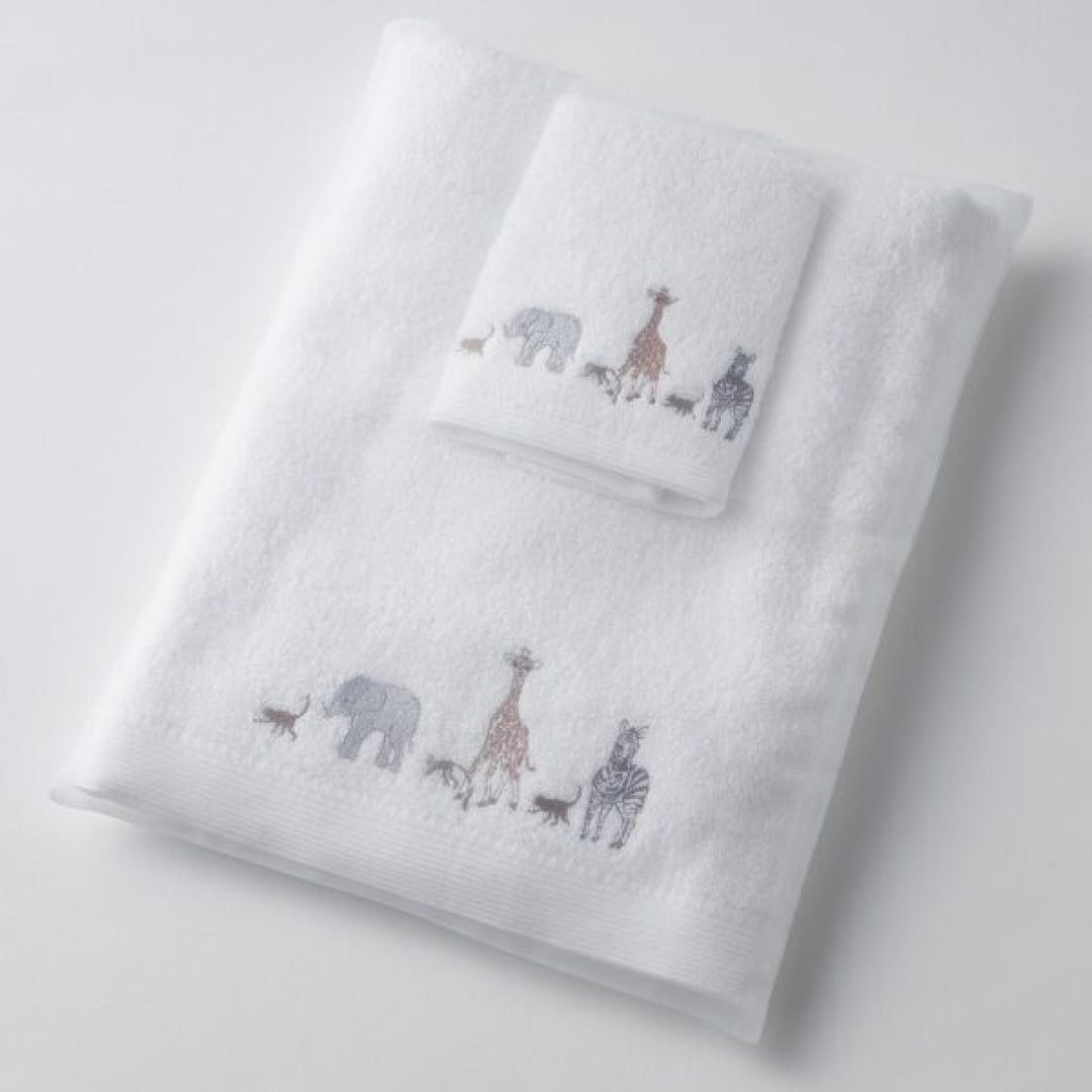 Jiggle & Giggle Embroidered Baby Towel & Face Washer Gift Set Zoo Life
