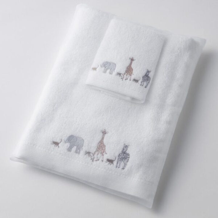 Jiggle & Giggle Embroidered Baby Towel & Face Washer Gift Set Zoo Life
