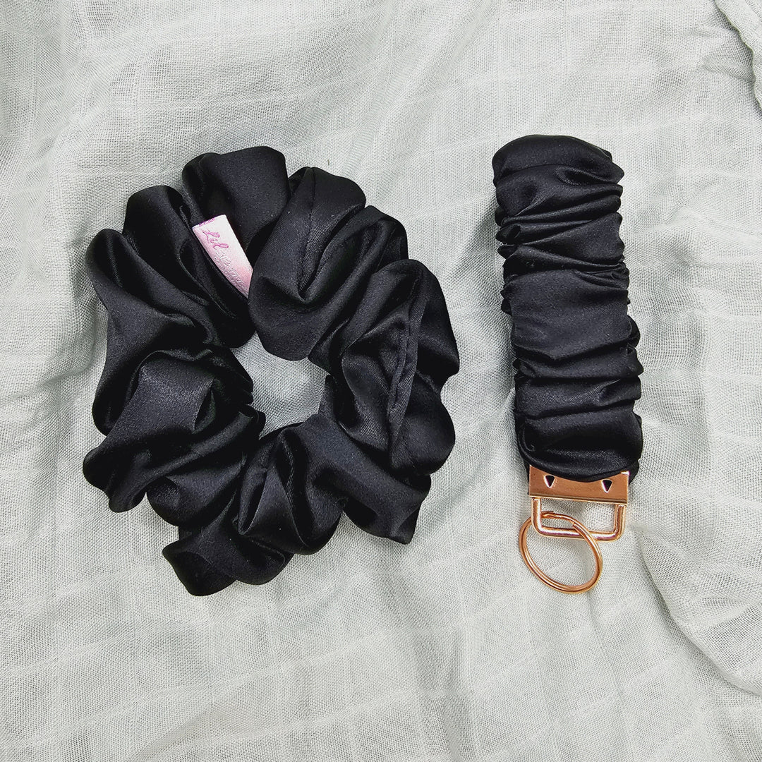 Key Wristlet & Hair Scrunchie Black