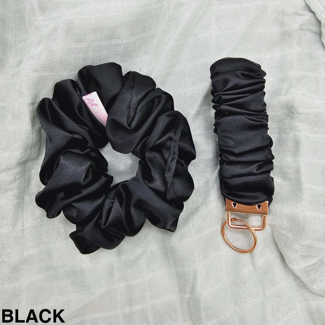 Key Wristlet & Hair Scrunchie Black