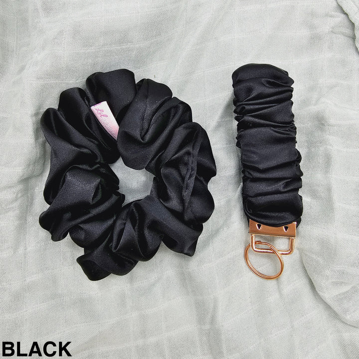 Key Wristlet & Hair Scrunchie Black