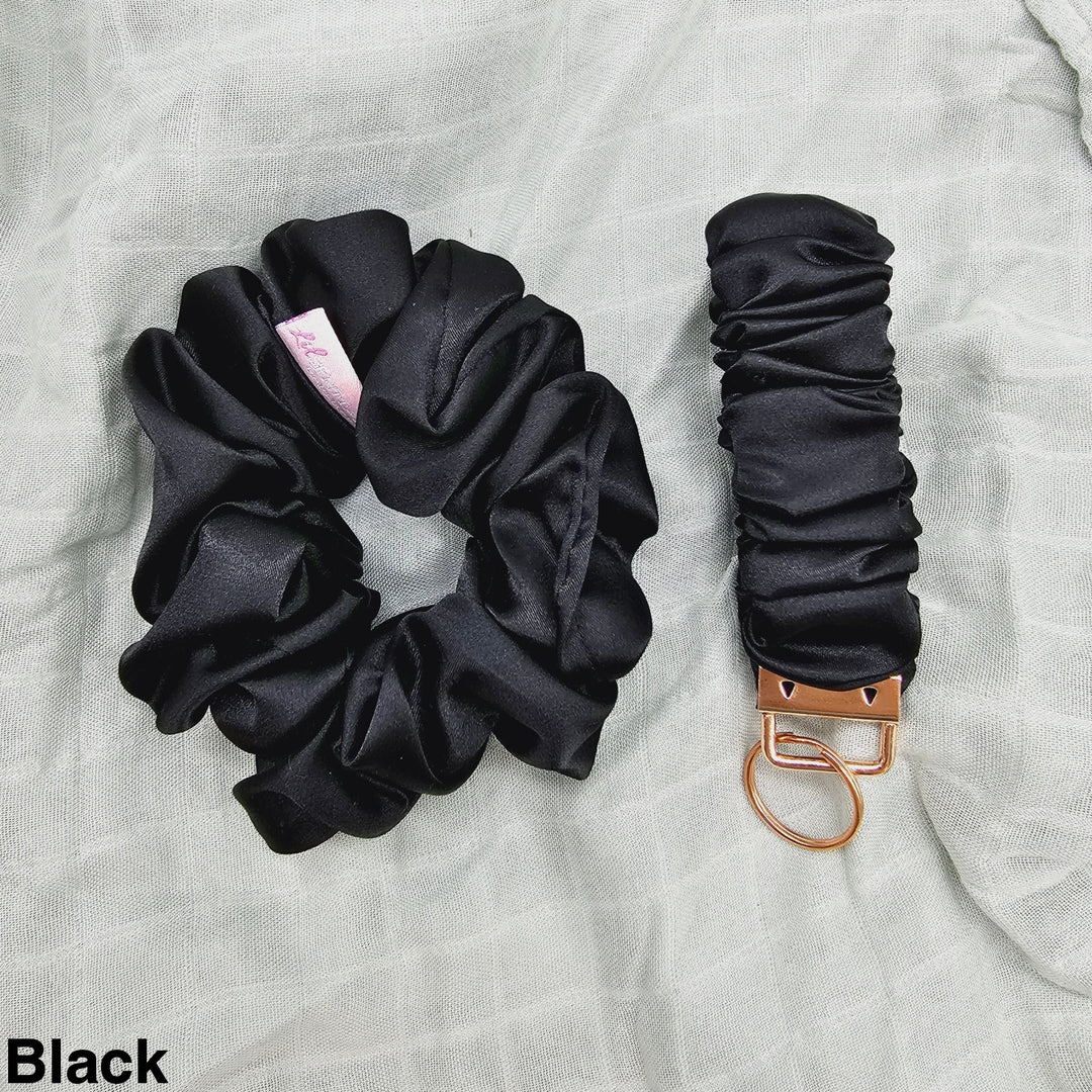 Key Wristlet & Hair Scrunchie Black