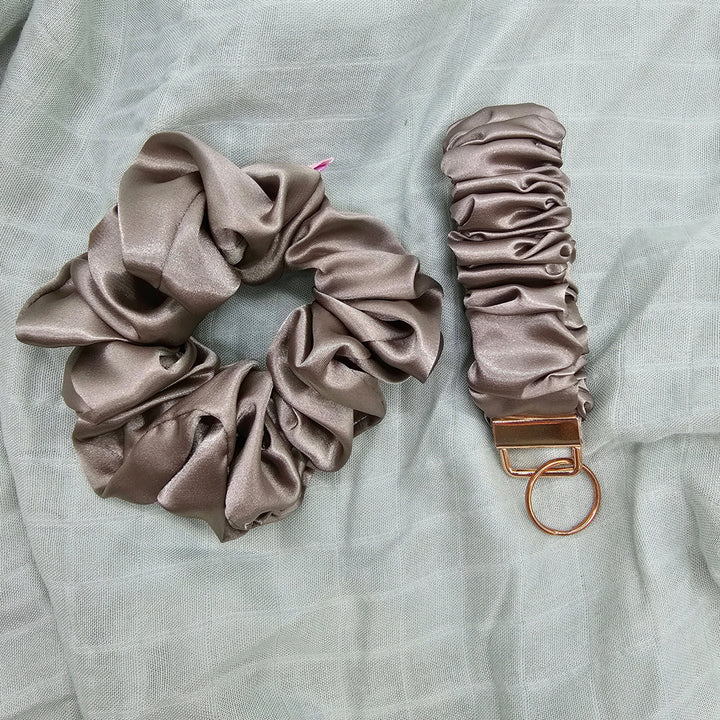Key Wristlet & Hair Scrunchie Brown