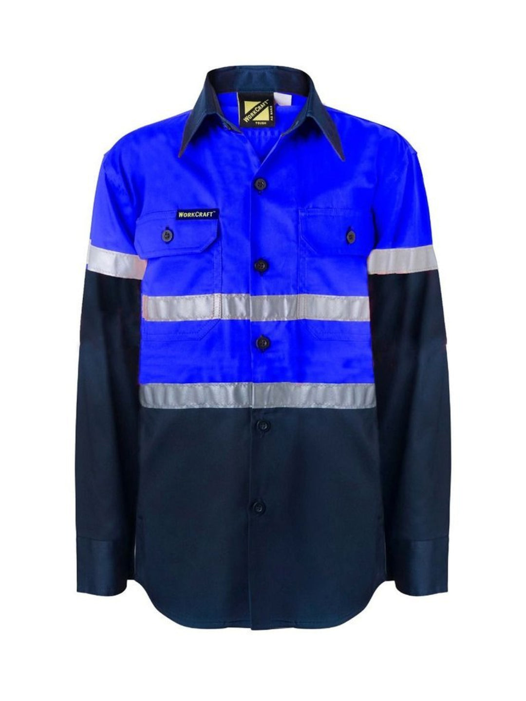 Kids Blue Hivis Reflective Workshirt