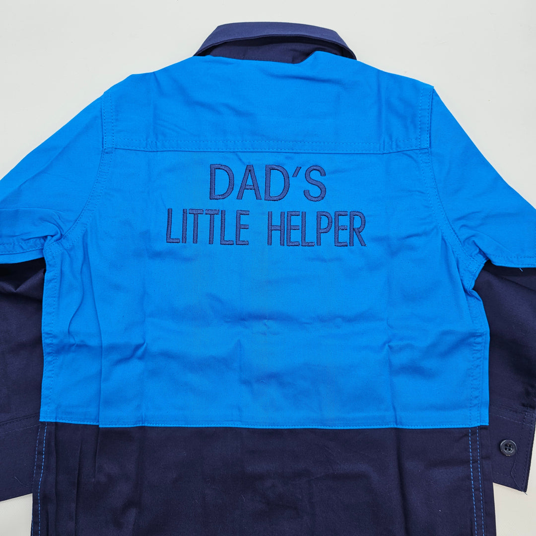 Kids Blue Hivis Workshirt