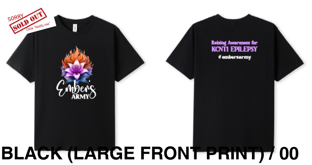 Kids Ember Lily - Ember’s Army Shirt (Large Print) Black Front / 00