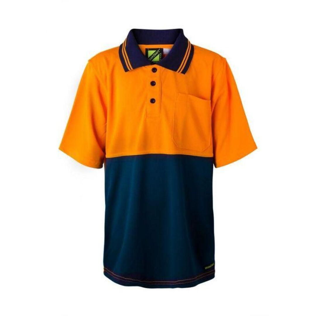 Kids Micromesh Short Sleeve Polo Orange/navy / 0
