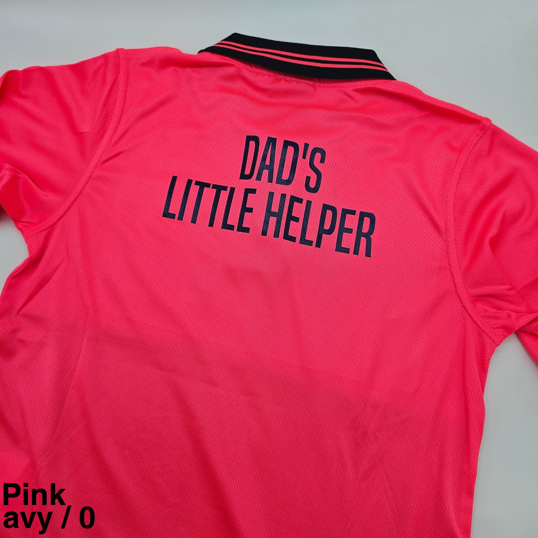 Kids Hivis Short Sleeve Polo Pink/Navy / 0