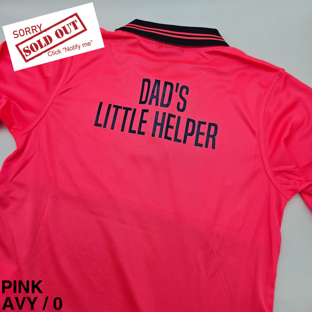 Kids Hivis Short Sleeve Polo Pink/Navy / 0