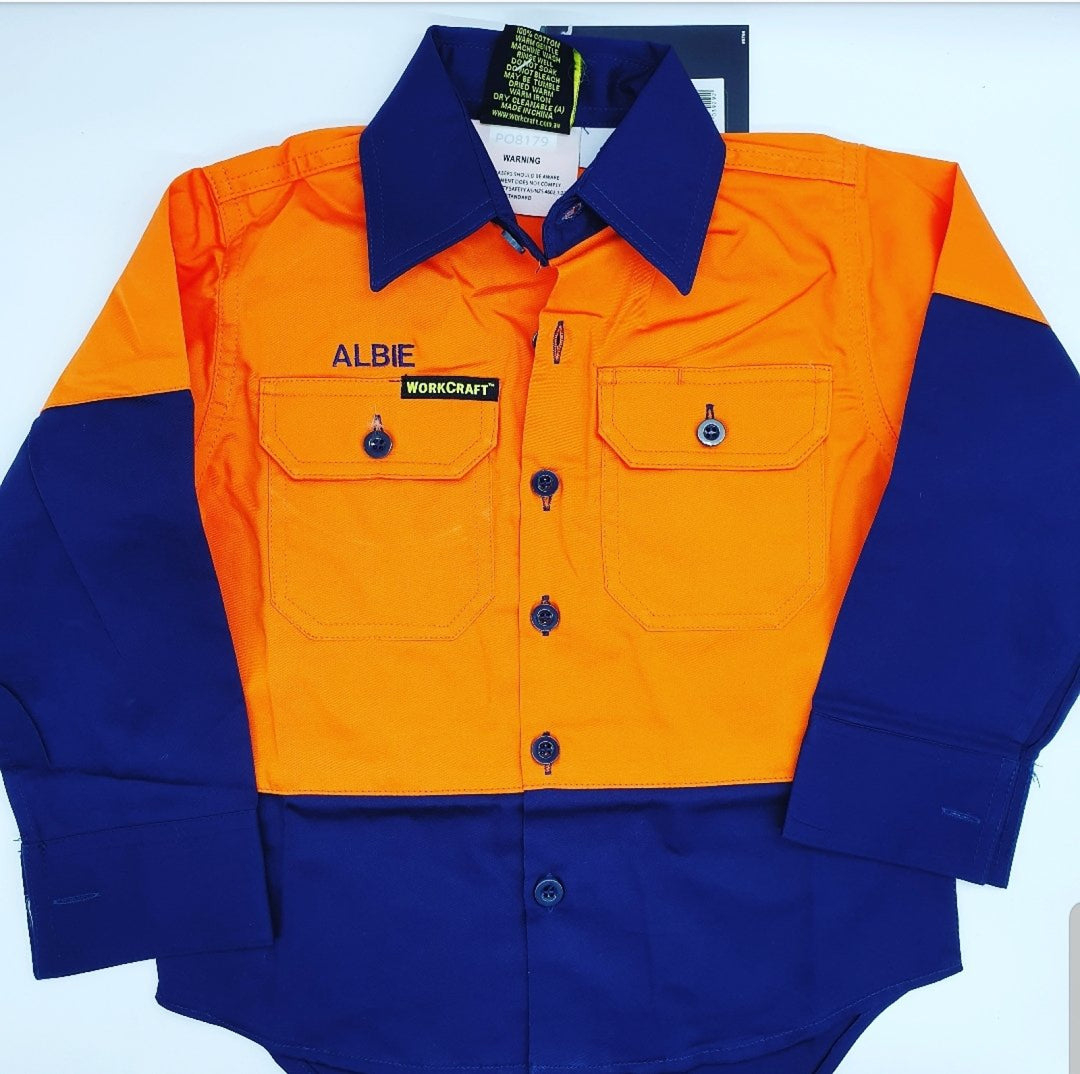 Kids Orange Hivis Workshirt
