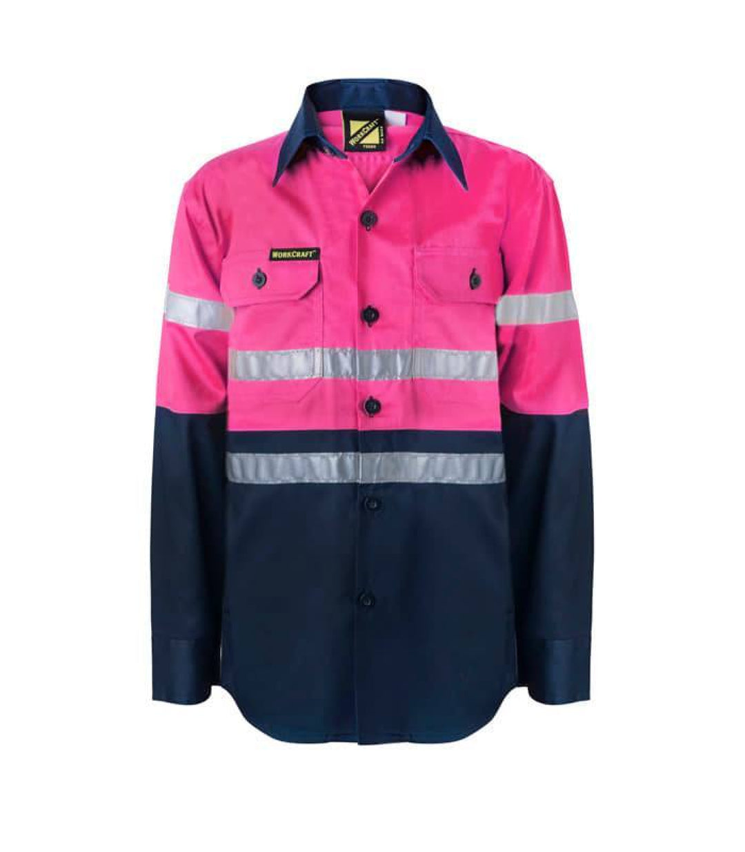 Kids Pink Hivis Reflective Workshirt