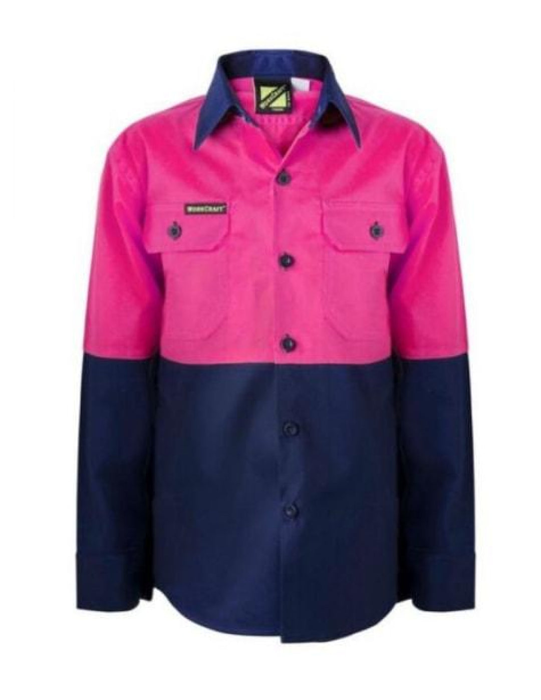 Kids Pink Hivis Workshirt