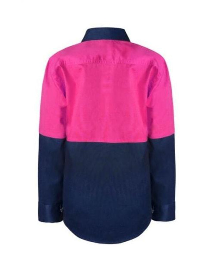 Kids Pink Hivis Workshirt