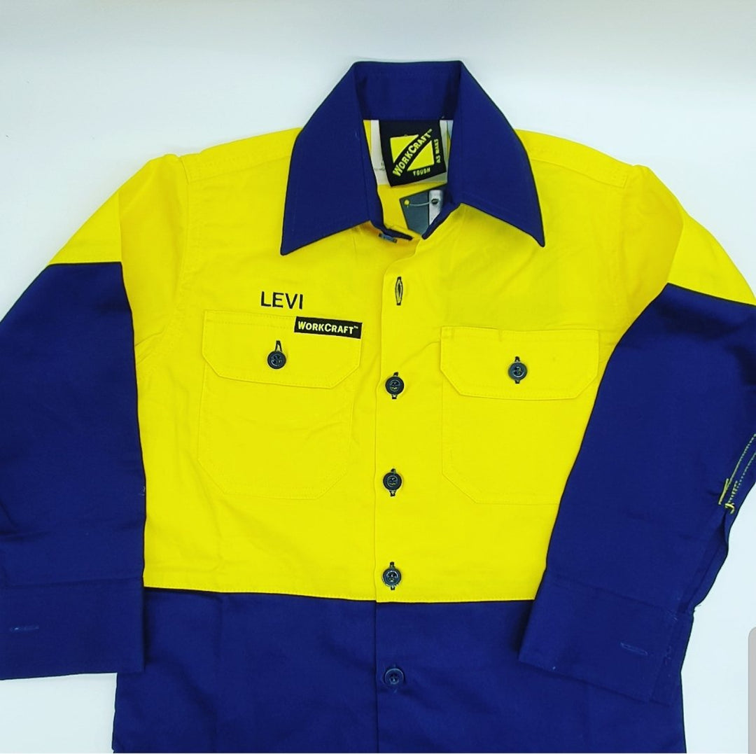 Kids Yellow Hivis Workshirt