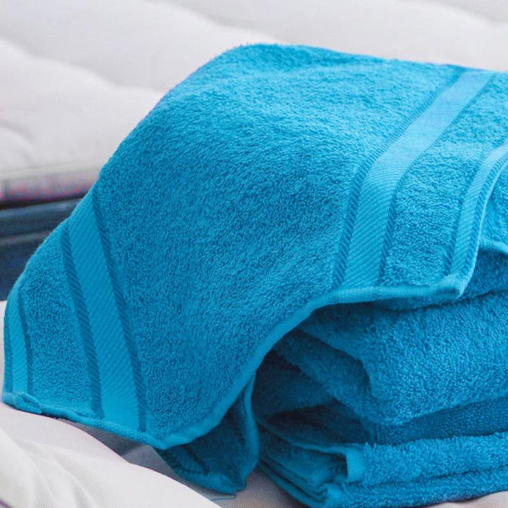 Kingtex Embroidered Face Washer Aqua/Bright Blue