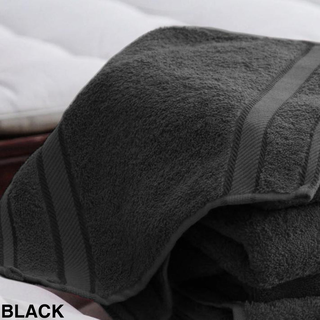 Kingtex Embroidered Face Washer Black