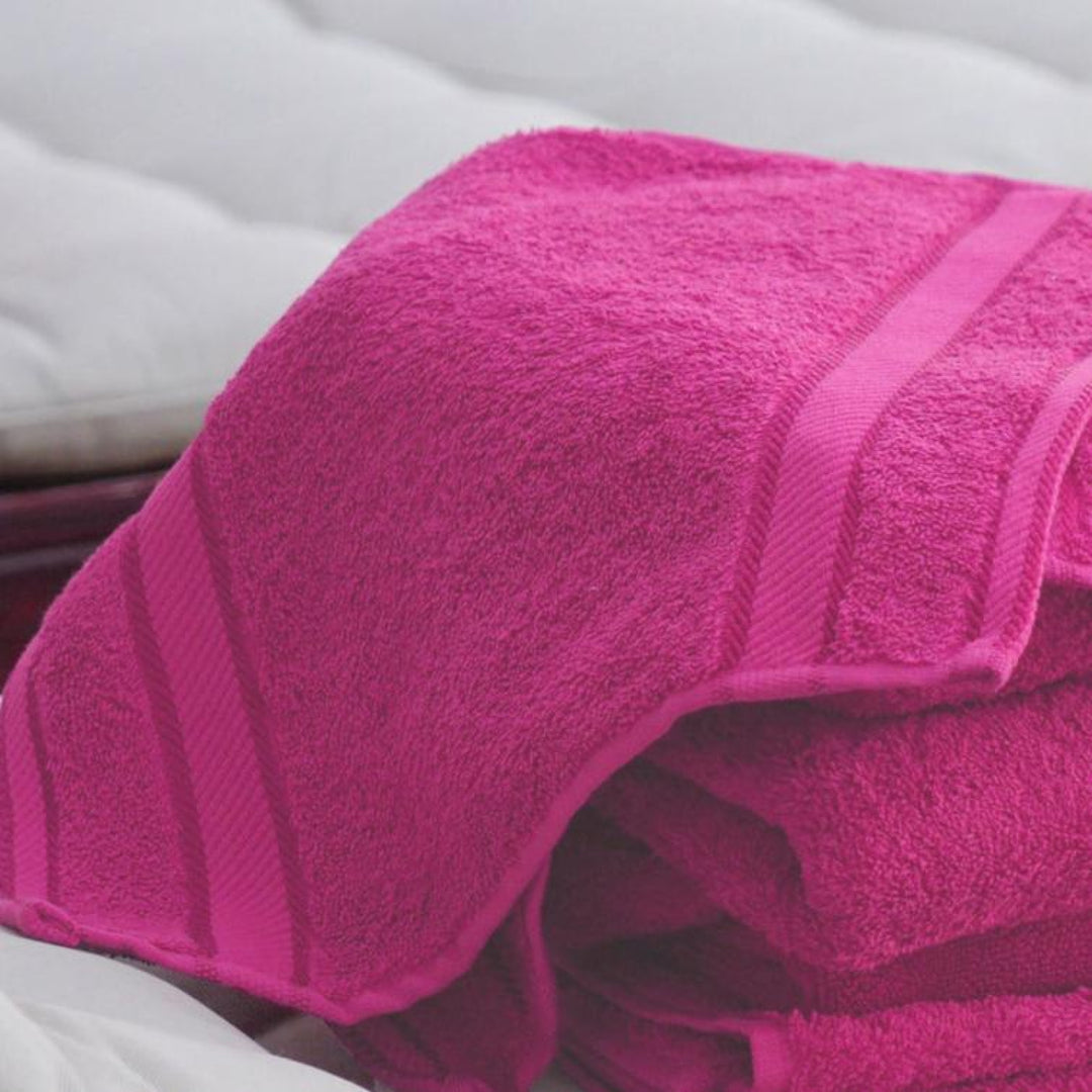Kingtex Embroidered Face Washer Fuchsia
