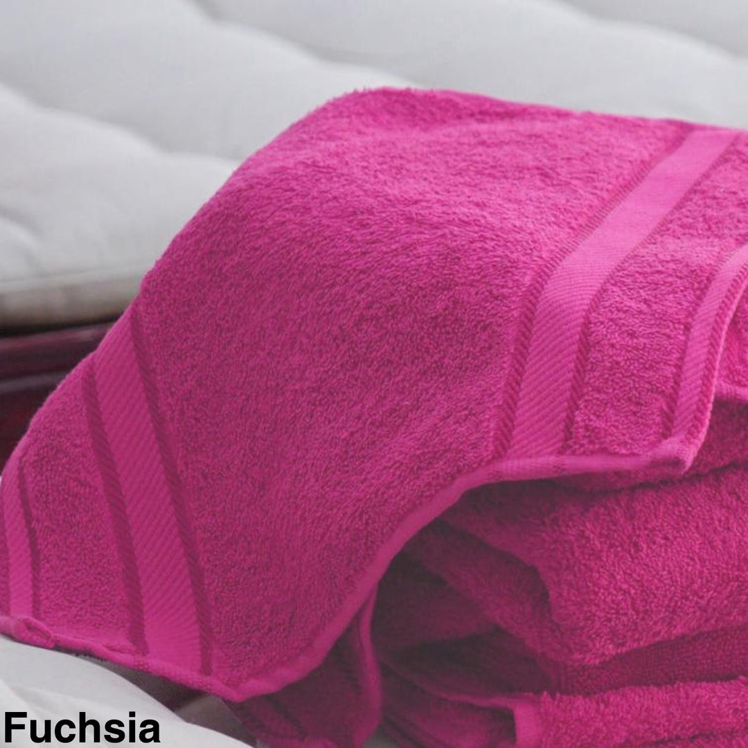 Kingtex Embroidered Face Washer Fuchsia