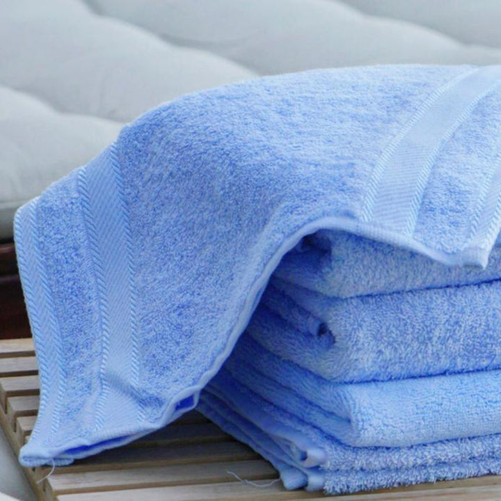 Kingtex Embroidered Face Washer Mid Blue