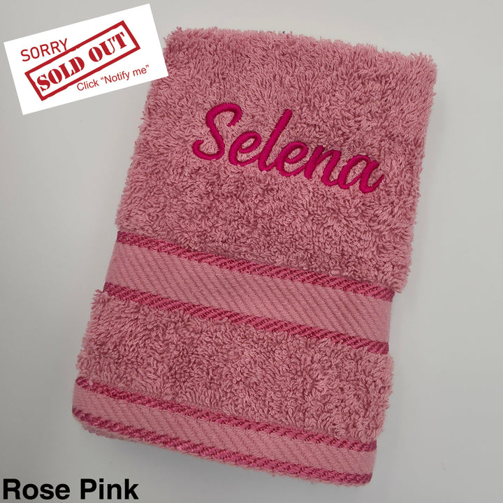 Kingtex Embroidered Face Washer Rose Pink