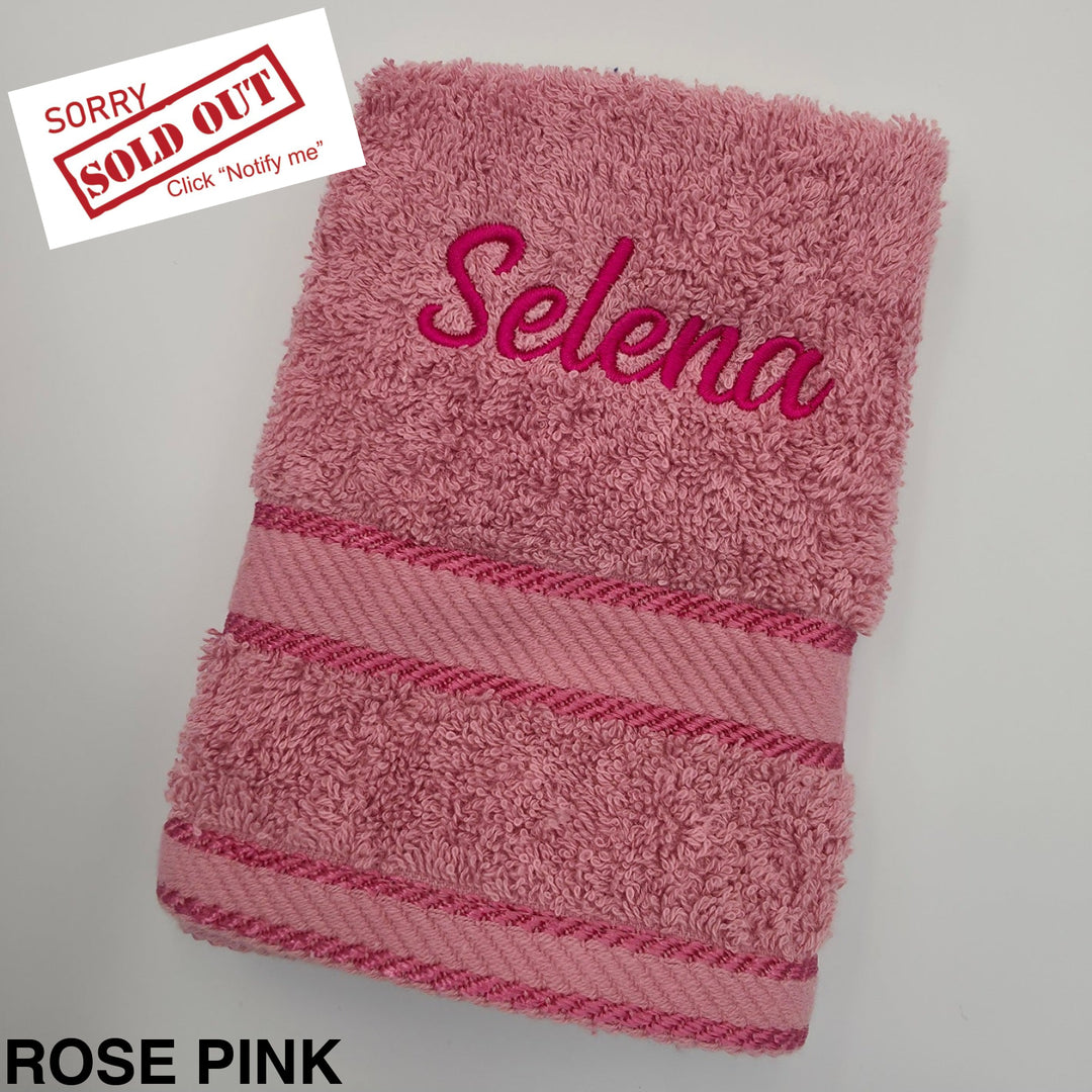 Kingtex Embroidered Face Washer Rose Pink