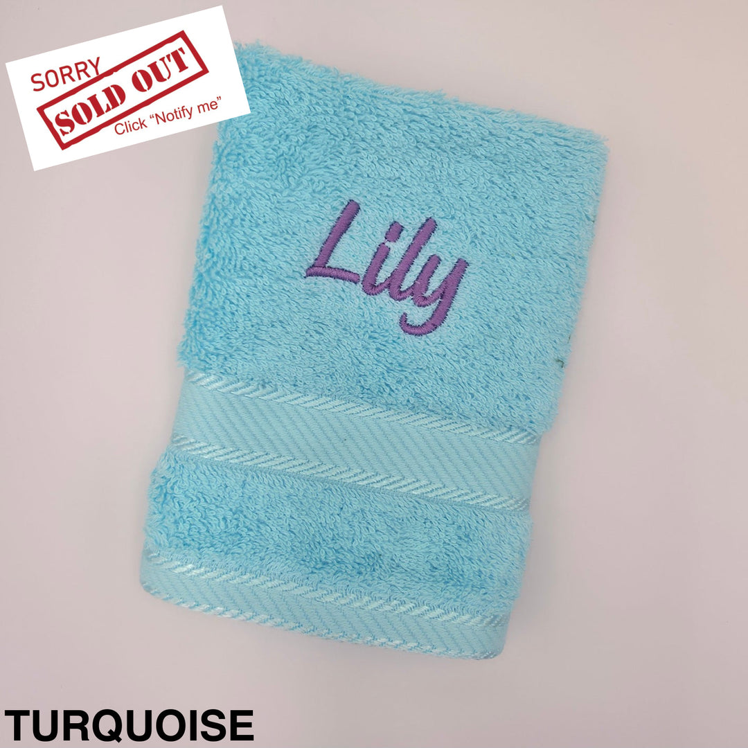 Kingtex Embroidered Face Washer Turquoise