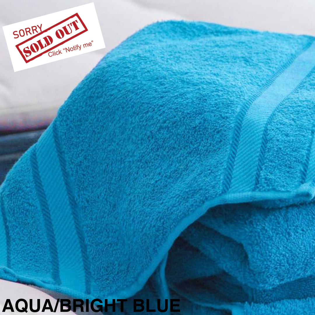Kingtex Embroidered Hand Towel Aqua/Bright Blue