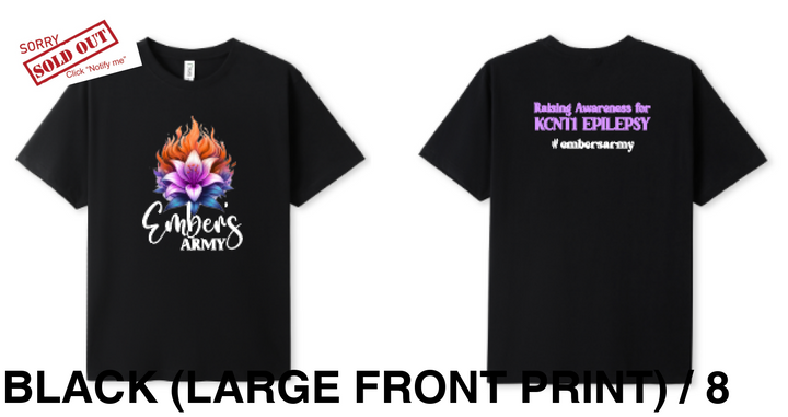 Ladies Ember Lily - Ember’s Army Shirt (Large Front Print) Black / 8